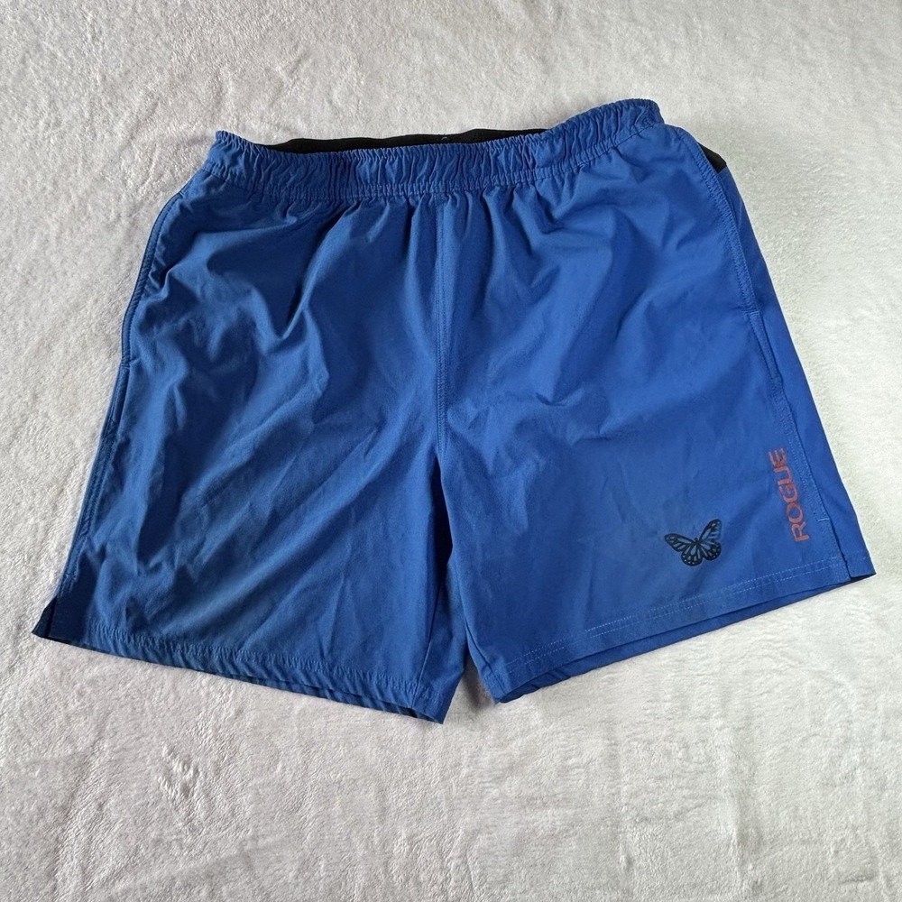 Rogue Men's Blue Shorts  Size XL Elastic Waits Waits Pockets Dry Quick Running